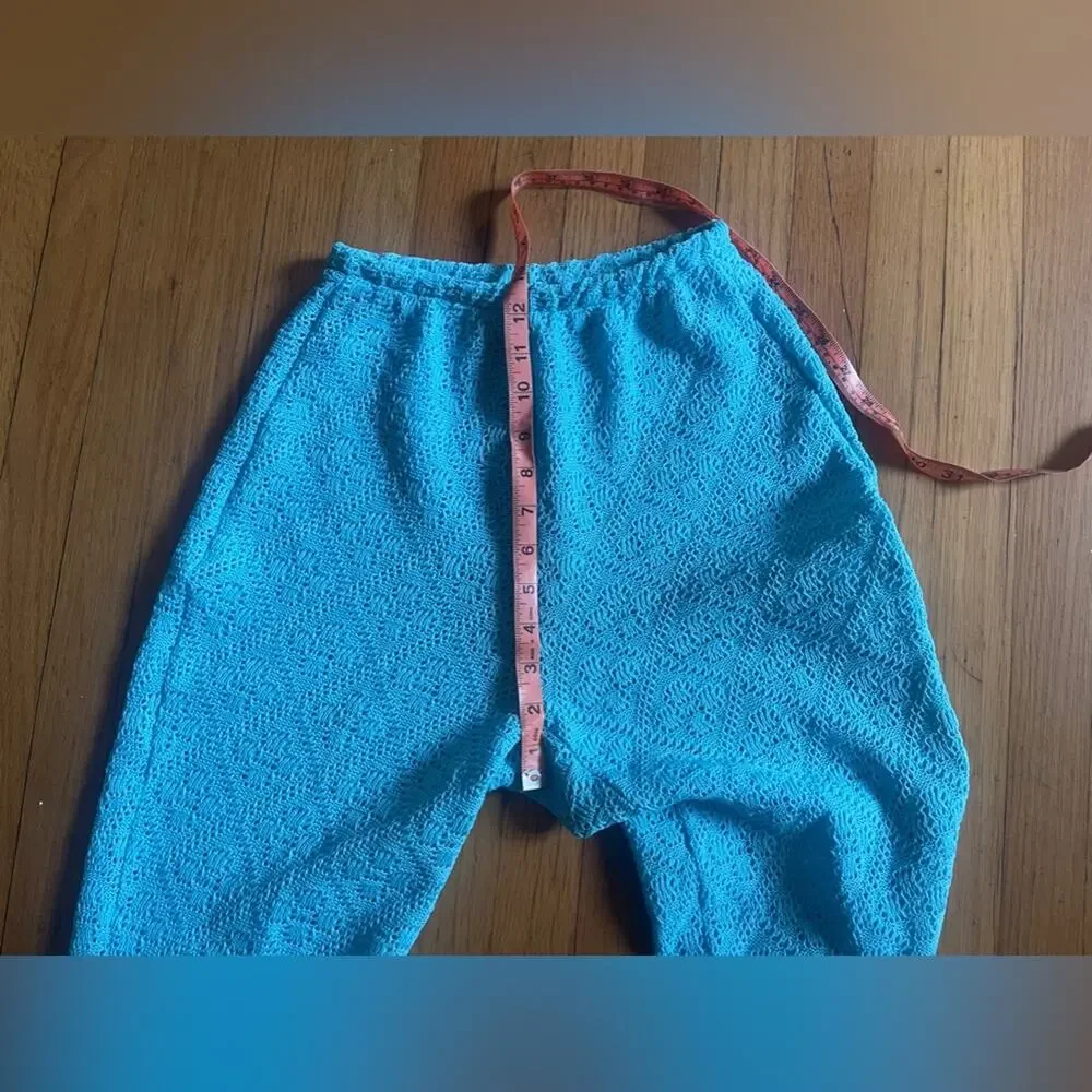 70s Vintage Jantzen Blue Knit Pantsuit - Picture 14 of 15